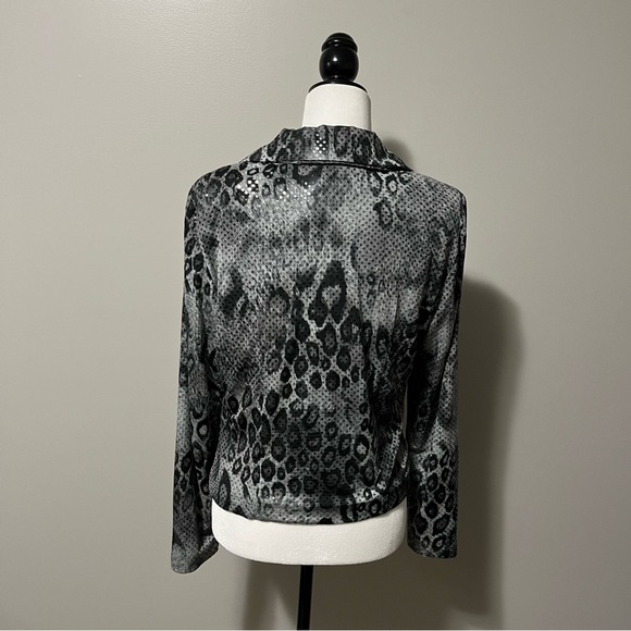 Jolibel Animal Print Sequins Full Zip Waist Length Jacket - Picture 8 of 9